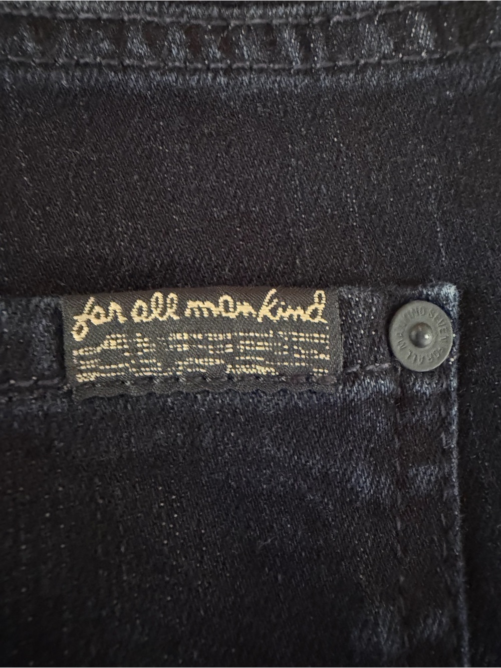 7 For All Mankind Navy Straight-Leg Women's Jeans - Picture 5 of 9